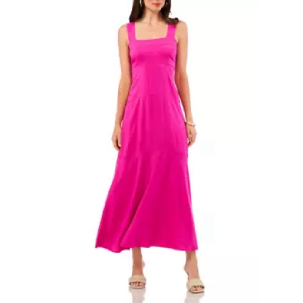 Vince Camuto Square Neck Sleeveless Shift Maxi Dress